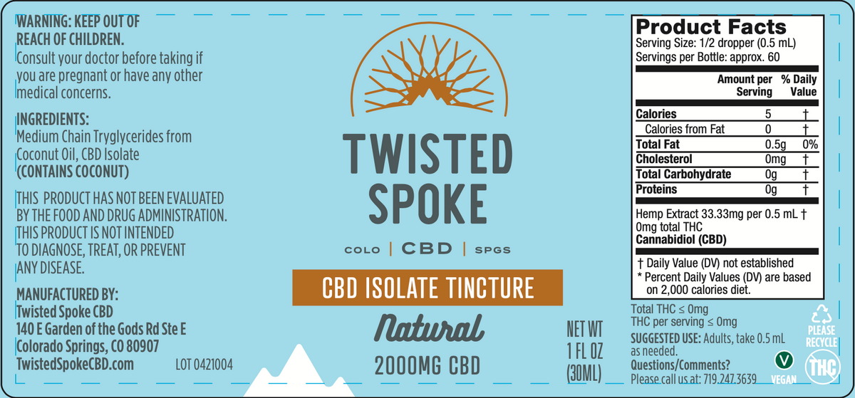 CBD Tincture - Isolate