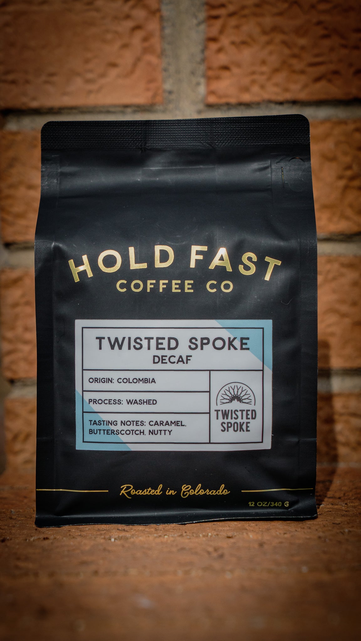 Hold Fast Coffee Company - Twisted Spoke Blend -Origin: Colombia - Process: Washed - Tasting Notes: Caramel, Butterscotch, Nutty - Roasted in Colorado