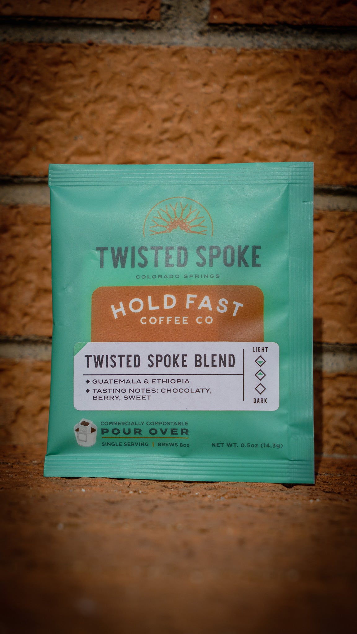 Twisted Spoke - Hold Fast Coffee Company - Twisted Spoke Blend - The perfect blend of Guatemala and Ethiopia - Tasting Notes: Berry, Chocolaty, Sweet - Pour Over