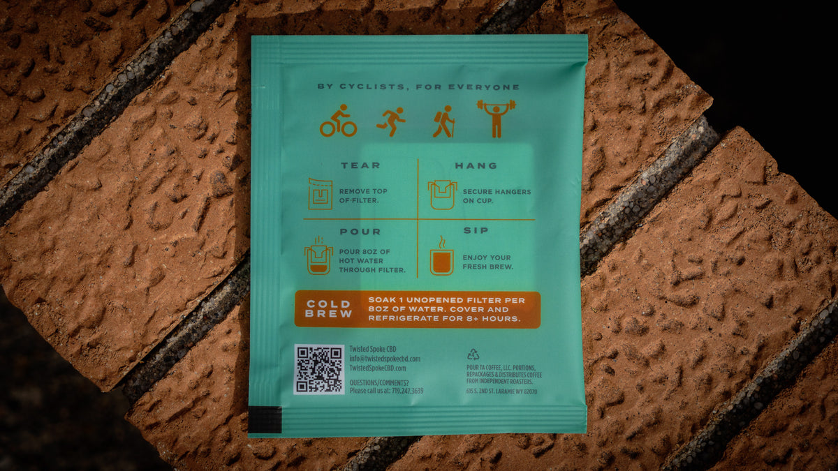 By cyclists , for everyone - Tear remove top of filter - Hang secure hangers on cup - Pour 8 ounces of hot water through filter - Sip enjoy your fresh brew - Cold brew - Soak unopened filter per 8 ounces of water, cover and refrigerate for 8+ hours
